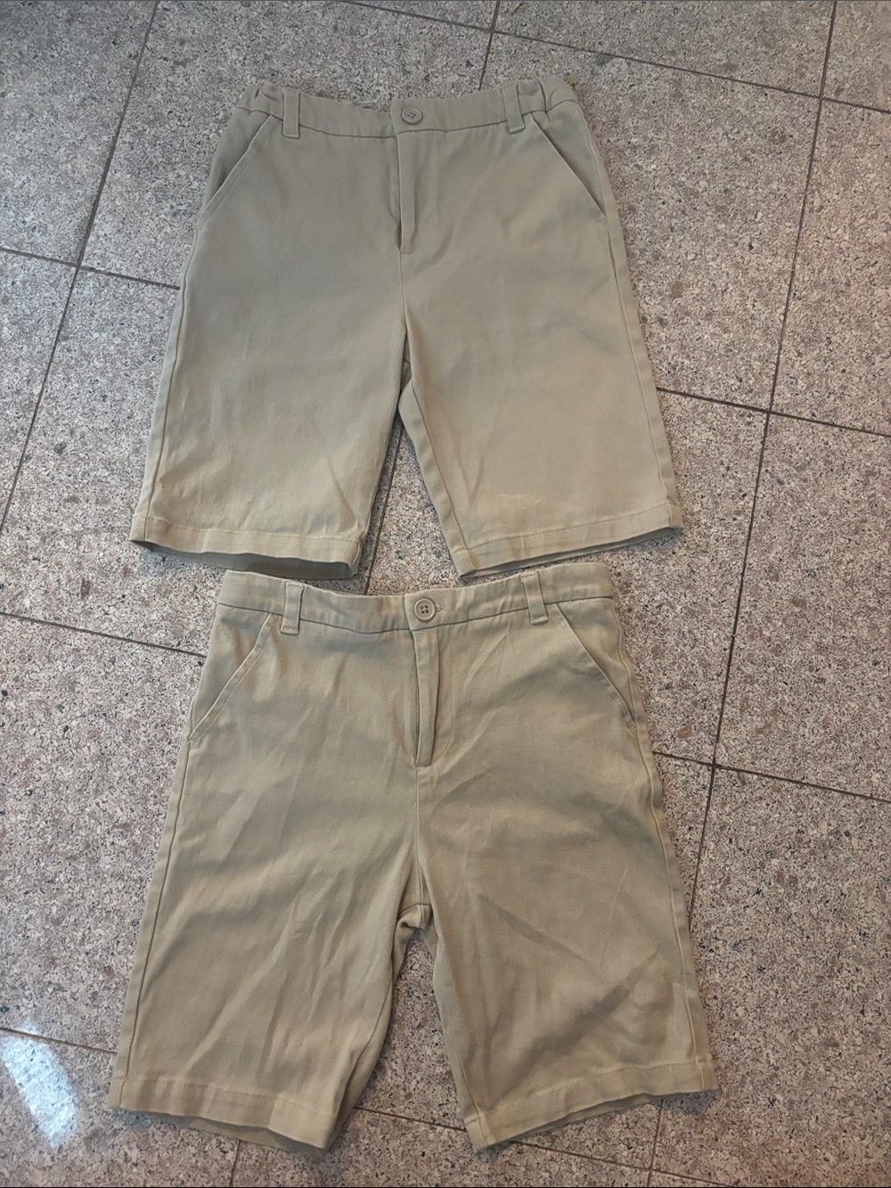 Classic Khaki Cotton Blend Shorts - Neutral Beige Berkley Jensen (2 pack)